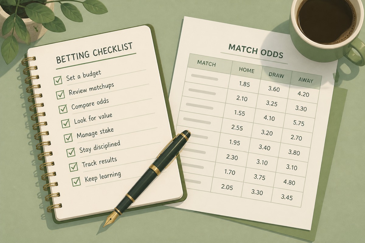 Carnet, checklist et feuille de cotes sur un bureau