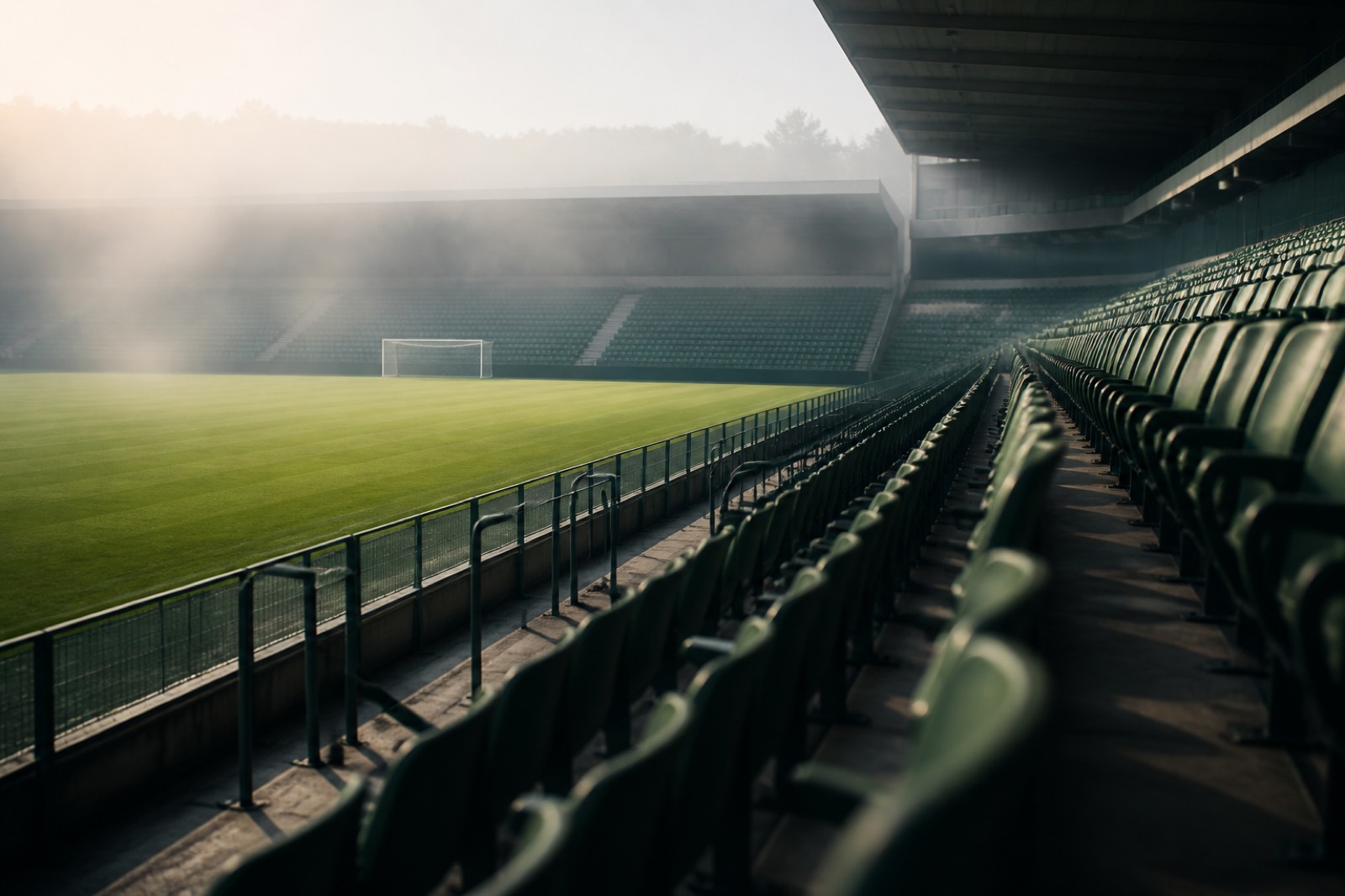Gradins d’un stade dans une lumière douce